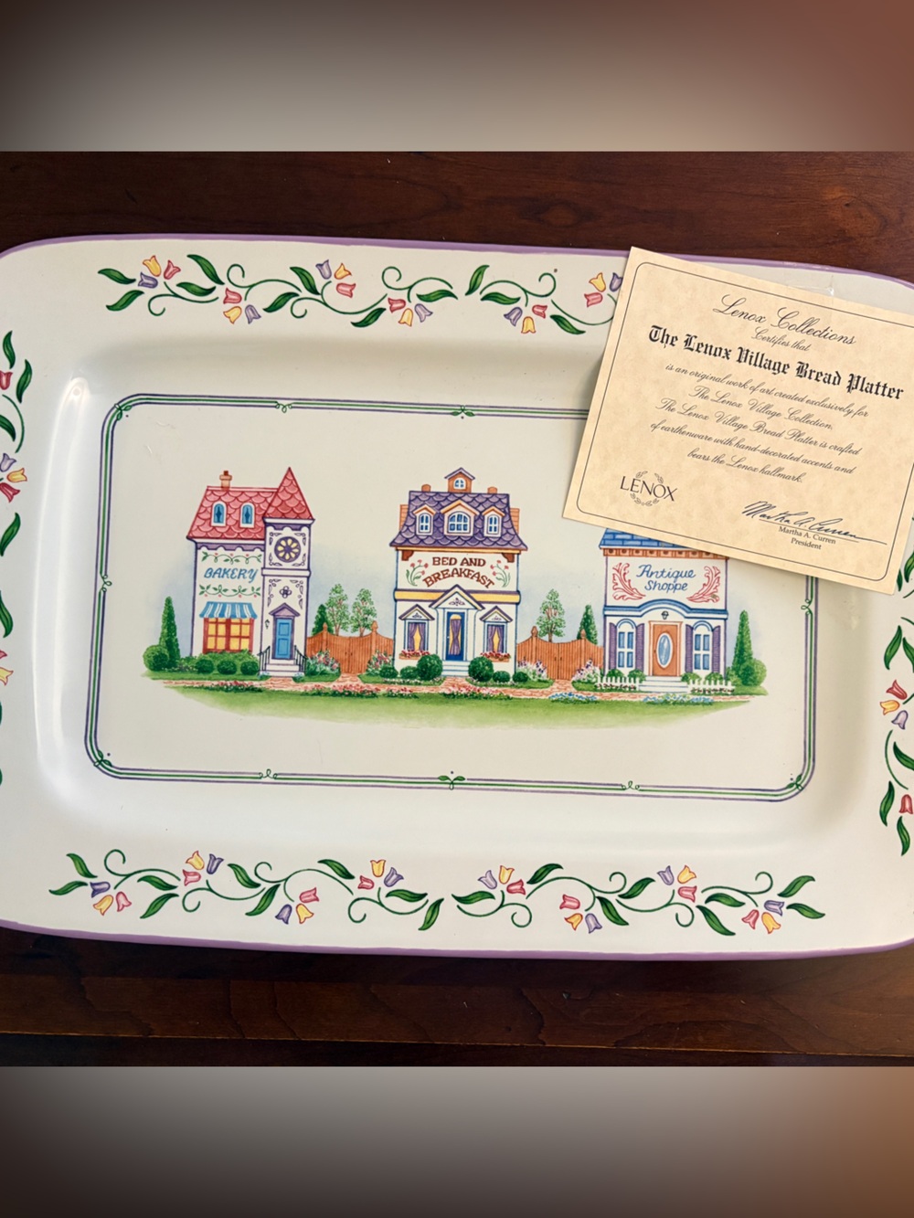Lenox Village Bread Serving Platter 2002